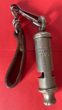 J HUDSON WW1 1916 TRENCH WHISTLE ON ORIGINAL LANYARD BRITISH ARMY WWI 