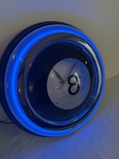 Vintage Pool Ball  Blue Neon