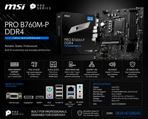 Msi pro b760m p - msi, b760m-p