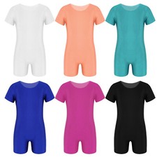 UK Kids Boys Girls Leotard Exercise Unitard Ballet Jumpsuit Athletic Activewear