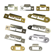 Door Strike Plate Single/Double Door Hardware - Brass, Polished Chrome, Satin