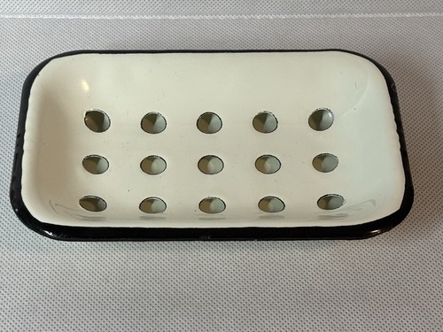 Vintage enamel soap dish - vintage,