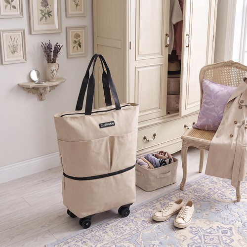 Foldable wheeled shopping bag - foldable,