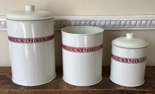 Laura Ashley Cooks Kitchen Set Of 3 Tins 2 With Lids Largest 27 Cms Tall 16.5 D