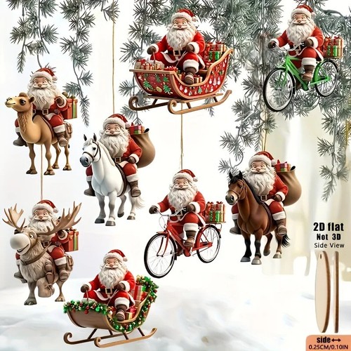 8pcs wooden holiday ornaments - holiday,
