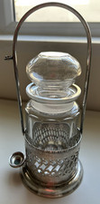 Vintage Heavy Glass Pickle Jar & EPNS Stand & Drip Cup
