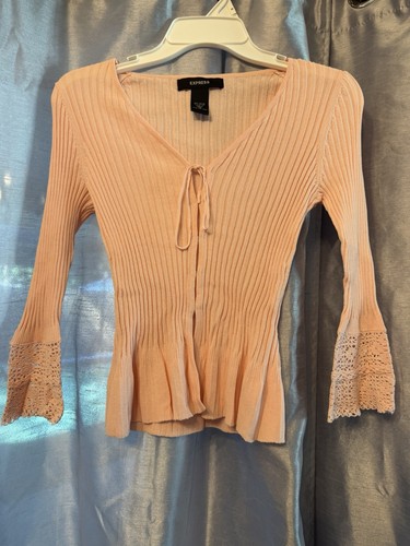 Express blush pink ribbed - express, knit