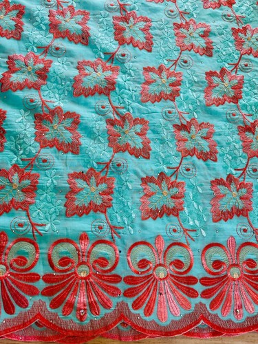 Floral embroidered lace fabric - embroidered,