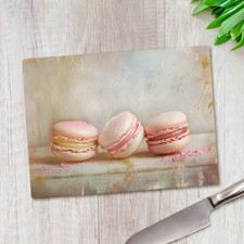 Three Pink Macaroons Glass