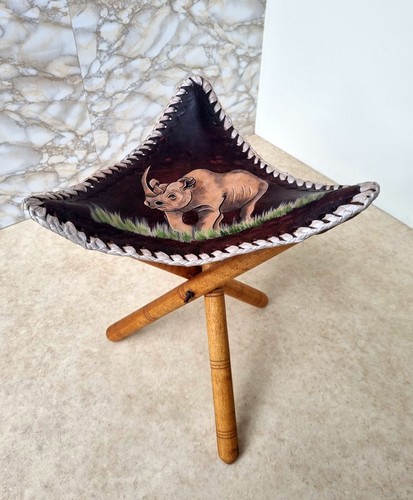 Vintage hand painted rhino - hand,