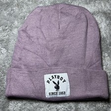 Playboy Pink / Lilac Beanie Hat Logo One Size