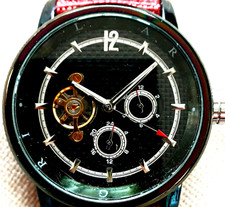 Mens Designer Style Multi-Dial Automatic Watch w/Open Heart - 21,600 BPH