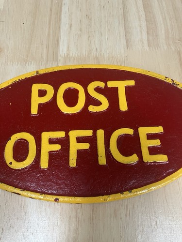 Cast iron post office - post, sign