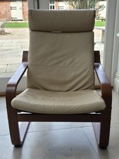 Ikea POANG chair Leather Seat, Ex Condition
