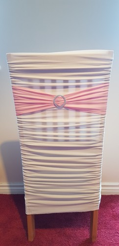 Pink elasticated chair sashes - chair,