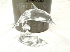 Beautifuk Swarovski Crystal~**DOLPHIN ON WAVE**~Austria~4" Long~BOX & COA~190365