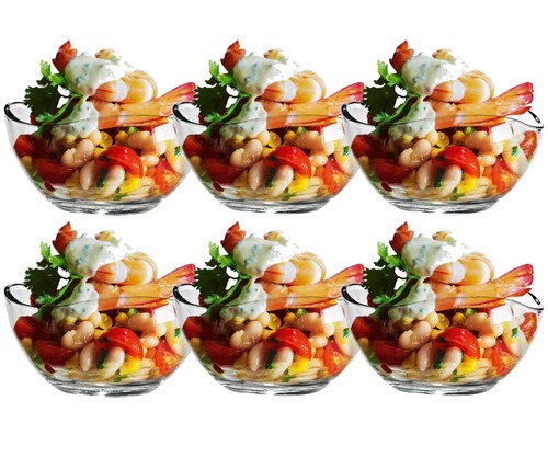 Prawn cocktail bowls glass - 6x,
