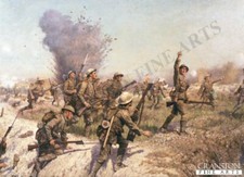 Military art post card Battle