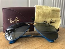 EXC VTG*CHANGEABLE*62MM*BLUE FLYING COLOURS* B&L RAY-BAN USA SUNGLASSES & CASE