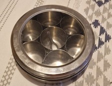 Stainless Steel Spice Tin/Box - Masala Dabba with 7 Compartments 16 Inches