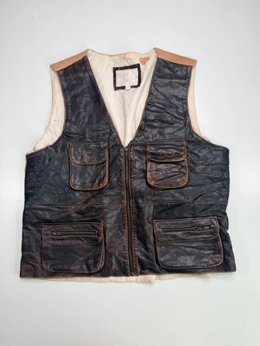 Vintage brown leather utility - leather,
