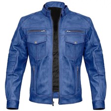 MENS GENUINE LEATHER BLUE