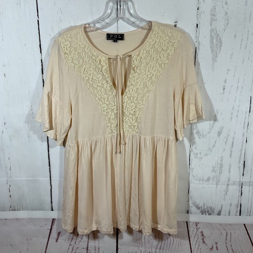 Pol cream lace neck tie - neck,