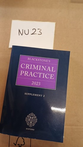 Blackstone criminal practice - blackstone's,