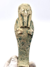 Egyptian Ushabti Figurine 17cm Ancient Style Green Patina Faience Statue