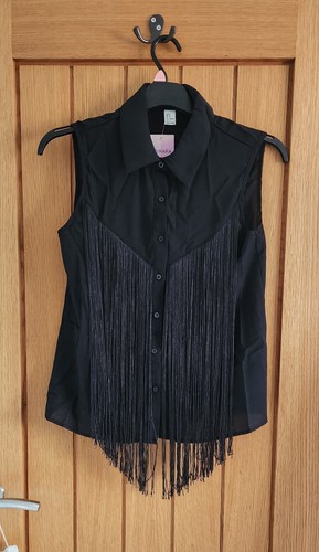 Black fringe vest - fringe,