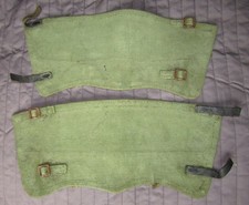 GENUINE WW2 BRITISH UNIFORM WEBBING GAITERS or ANKLETS – GREEN - SIZE 3