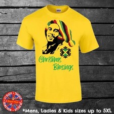Bob Marley Christmas T-shirt Mens Ladies Kids  Reggae Jamaica