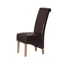 BROWN LEATHER DINING CHAIR x 2