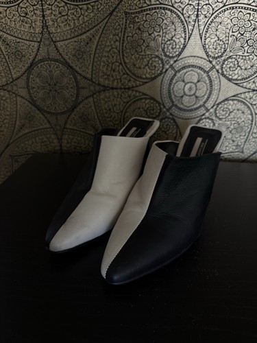 Topshop black white mules - topshop,