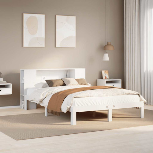 Bookcase bed white solid - white,