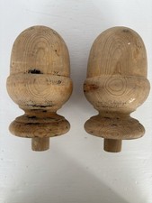 Pair of Matching reclaimed Acorn Newel caps