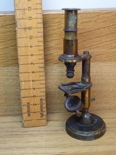Antique Brass Students Microscope with adjustable ball mount base .13.2cm tall