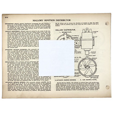 1937 Mallory Distributor & Vacuum Spark Control Diagram Tuning Manual