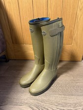 Ladies Chasseur Neoprene Lined Boots Wellies Vert Vierzon Size 7 Calf 38