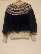 Fair isle 100% Wool Hand Knitted Jumper 