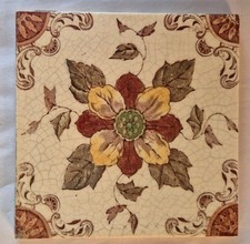 Antique tile Victorian floral