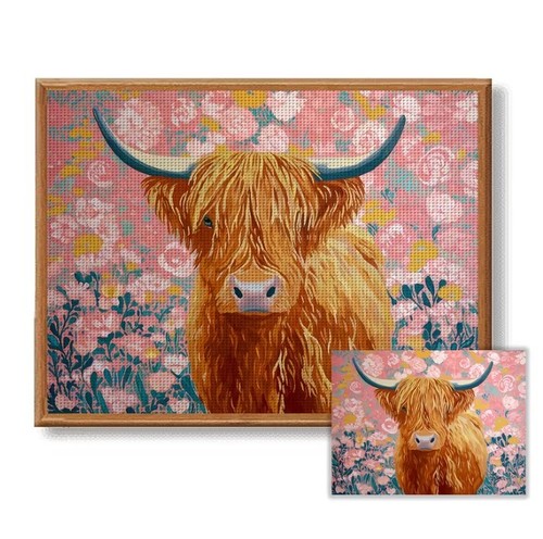 Pink highland cow - printed, 14