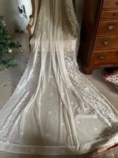 STUNNING 152X240CMS VINTAGE STYLE NET/LACE FABRIC CURTAINS/PANELS