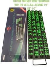 UNITED Tools Socket Rail Tray Holds 86 Sockets, 1/4" 3/8" 1/2" Drive Clips 6741