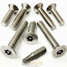 COUNTERSUNK SECURITY BOLTS, STAINLESS STEEL TORX ANTI TAMPER VANDAL PROOF SCREWS