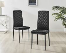 **Seconds** 6x Milan Black Velvet Upholstered Luxury Dining Chair Black Legs Mo