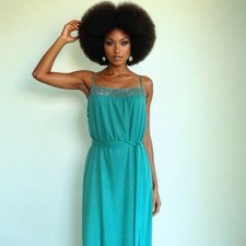 Vintage 70s Green Sequin Maxi