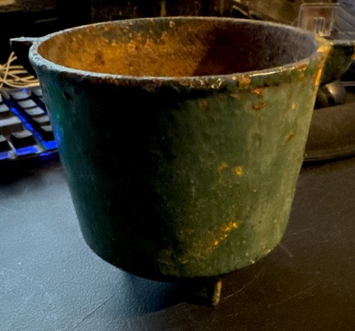 Antique vintage cauldron cast - vintage,