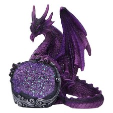 Nemesis Now Guardian of The Geode Figurine, Resin, Purple, 11.5cm