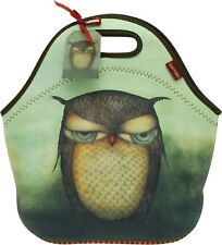 CLEARANCE Santoro Grumpy Owl Neoprene Zipped Lunch Bag